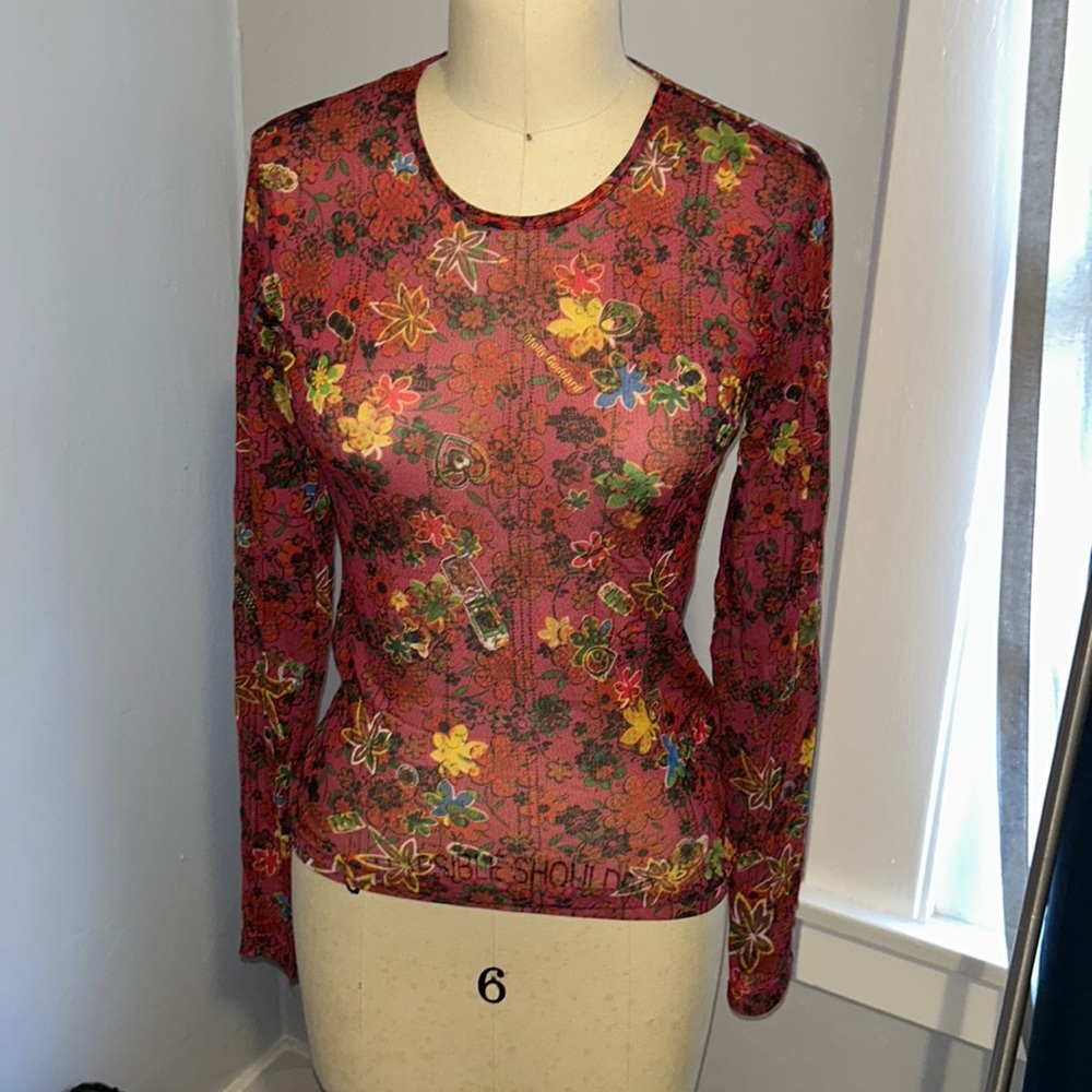Molly Godard Printed Mesh Long Sleeve